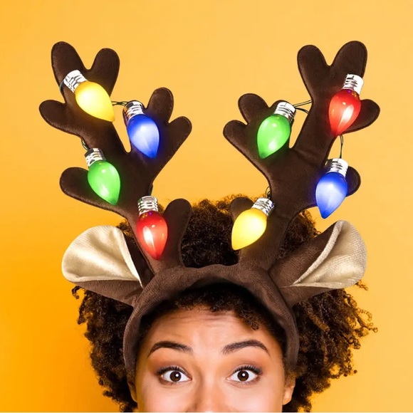 Nu Shuz Holiday Light Up LED Santa’s Reindeer Antler Christmas Headband - Picture 1 of 3